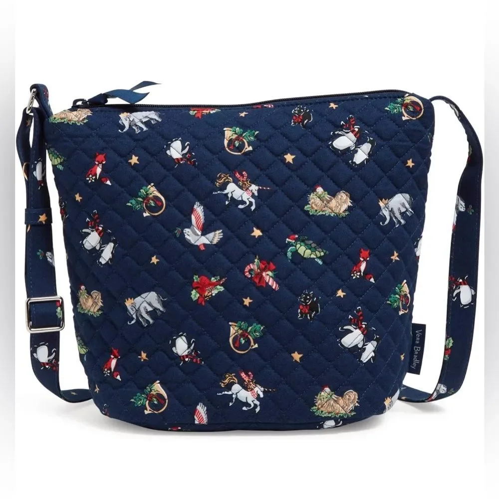 Vera Bradley Snow Globe Motifs Bucket Crossbody - Picture 1 of 4